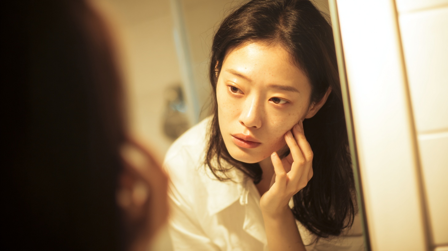 East Asian child sneezing while mother looks concerned